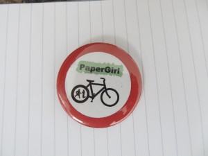 The prized insignia of a GWL paper girl - not everyone gets to wear this!